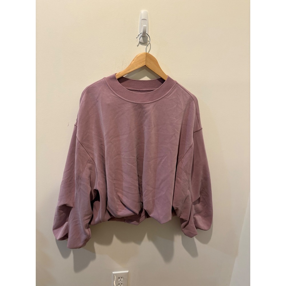 Lululemon Perfectly Oversized Cropped Crewneck Sweatshirt Mauve Pink Size M